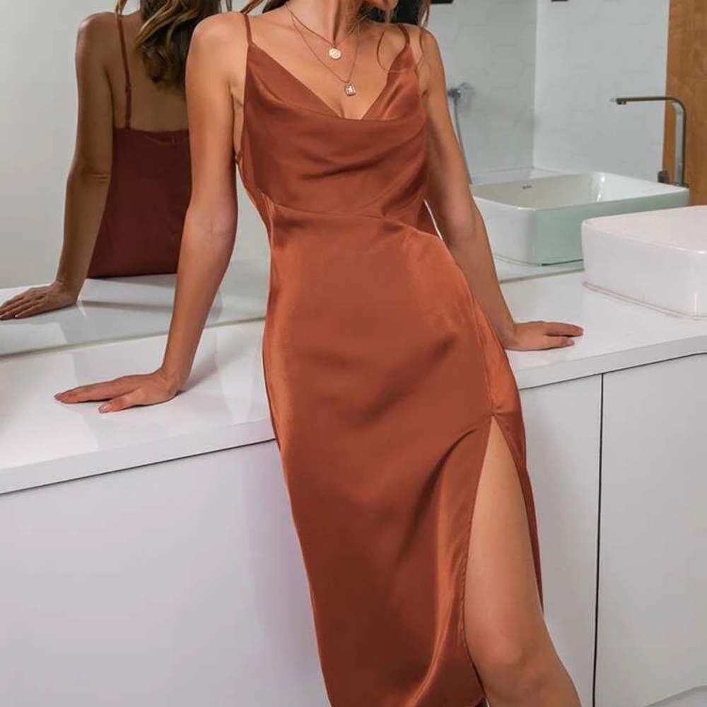 Satin cami dress